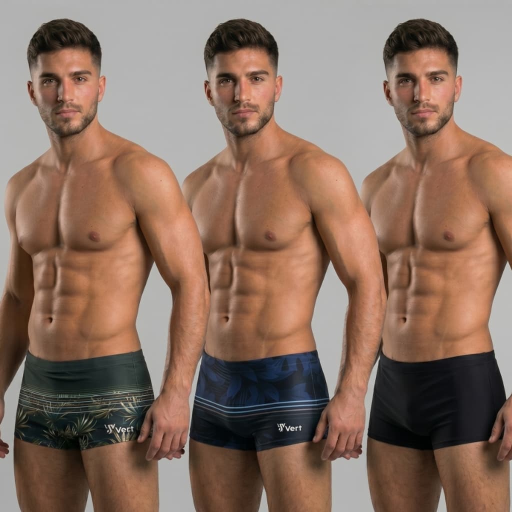 Kit 3 Sungas Masculinas Boxer Moda Praia Piscina Proteção Solar Confortável Adulto