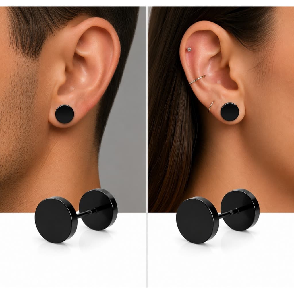 (1) Falso Alargador Em Aço Cirúrgico De 2mm A 14mm SS: 397