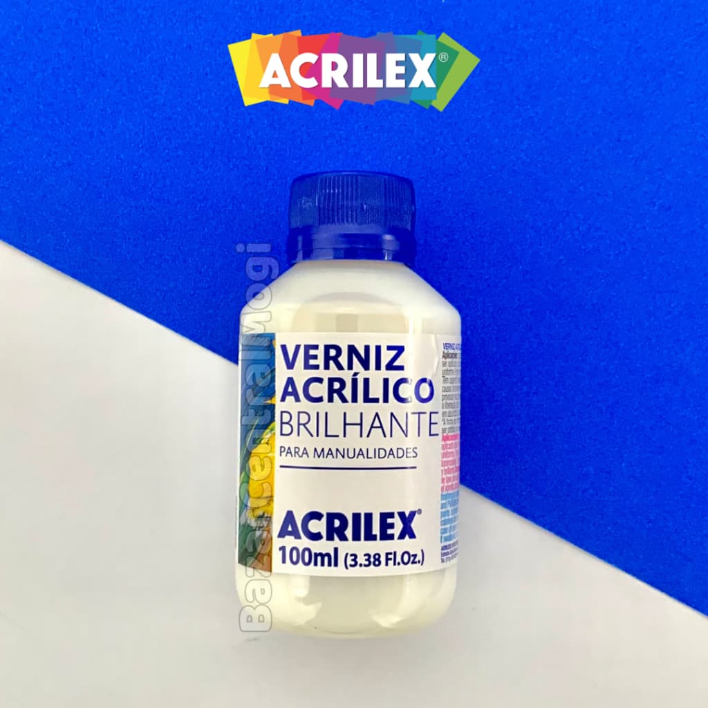 Verniz Acrílico Brilhante 100ml Acrilex Incolor Solúvel em Água