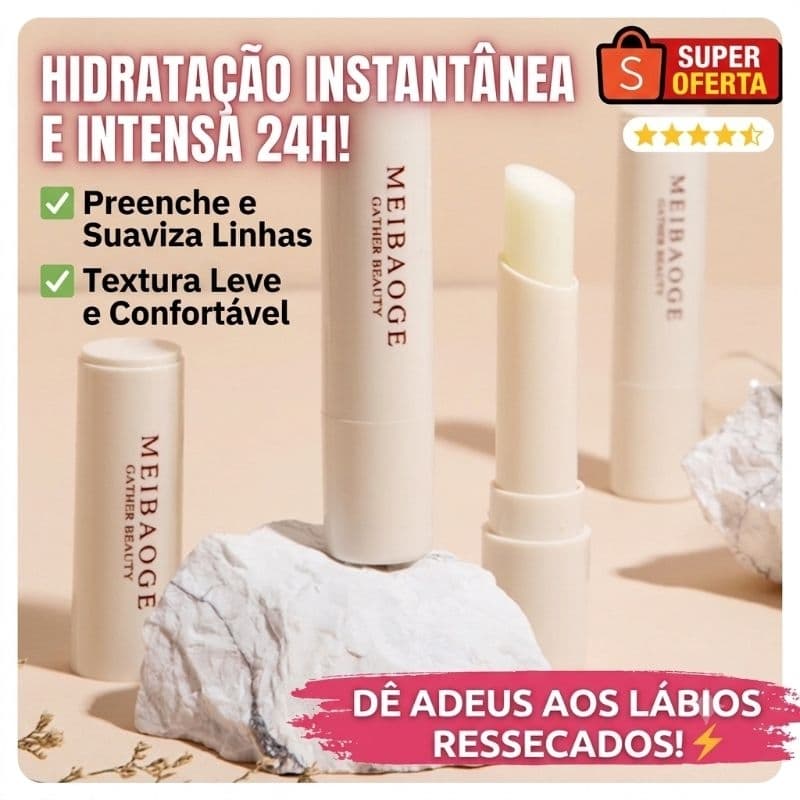 Bálsamo Labial Vaselina Hidratante Anti Ressecamento Meibaoge Protetor Labial Masculino e Feminino regenerador clinico