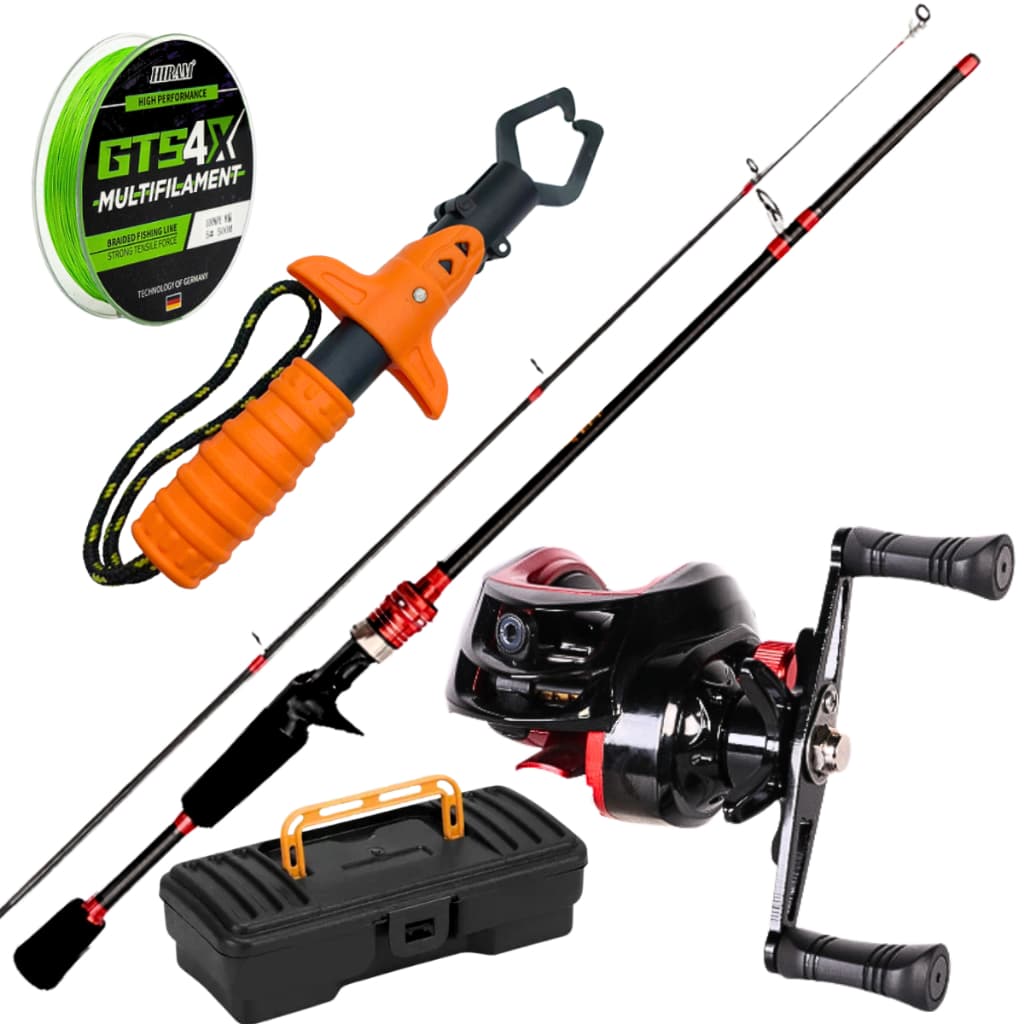 Carretilha de Pesca Anticabeleira 19 Rolamentos Vara Fibra de Carbono Isca Artificial Kit Pescaria