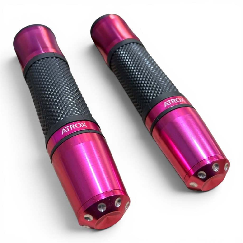 Manopla Com Peso Longo Rosa Moto Esportiva Aluminio Tipo Universal 22mm