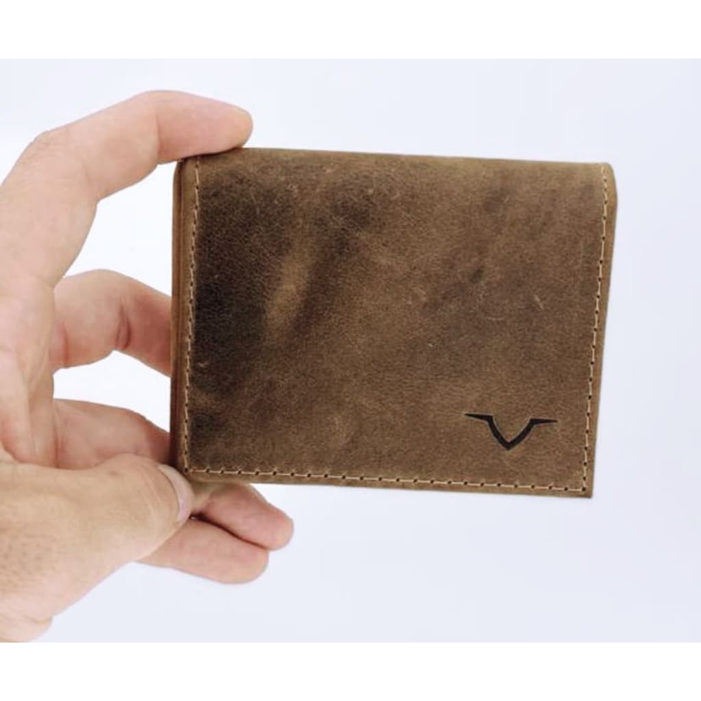 Carteira Masculina Slim Pequena Luxo Couro Legítimo Natural