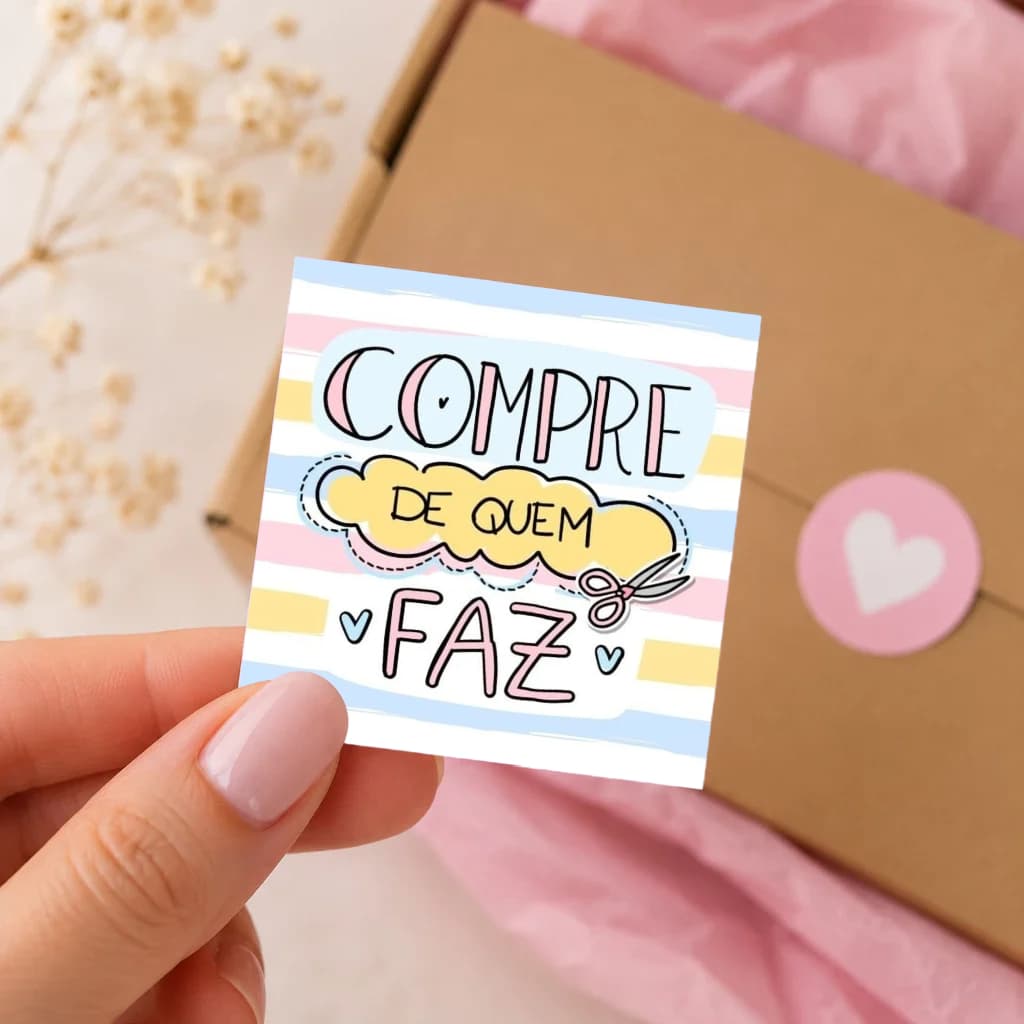 100 Tags Agradecimento ao cliente / Mini cartão para loja, empresa, mimo, pedido 5x5cm R:A01