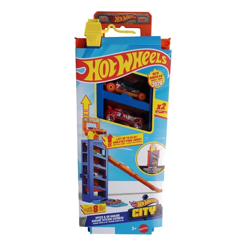 Hot Wheels City Conjunto Estacionamento Portátil Carrinhos Mattel Acompanha 2 Veículos na escala 1:64.