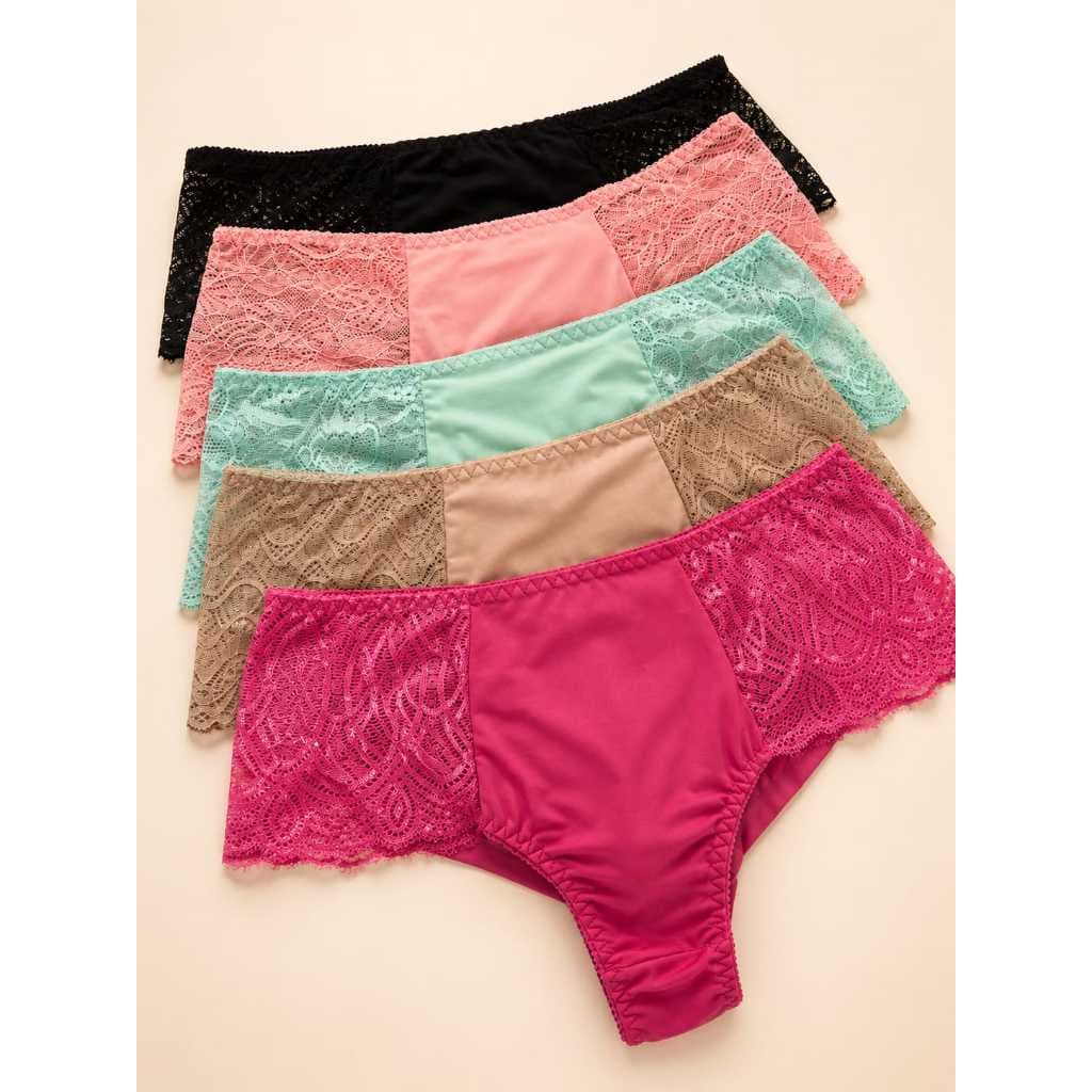 Kit Calcinhas Plus Size Fio Duplo Calcinha Cintura Alta EXG Com Renda Tangão Feminino Adulto Variadas