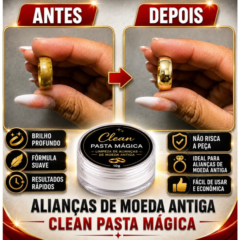Pasta mágica para polir joias 100% moeda antiga, ouro e prata - ideal para alianças anéis limpeza profunda e brilho