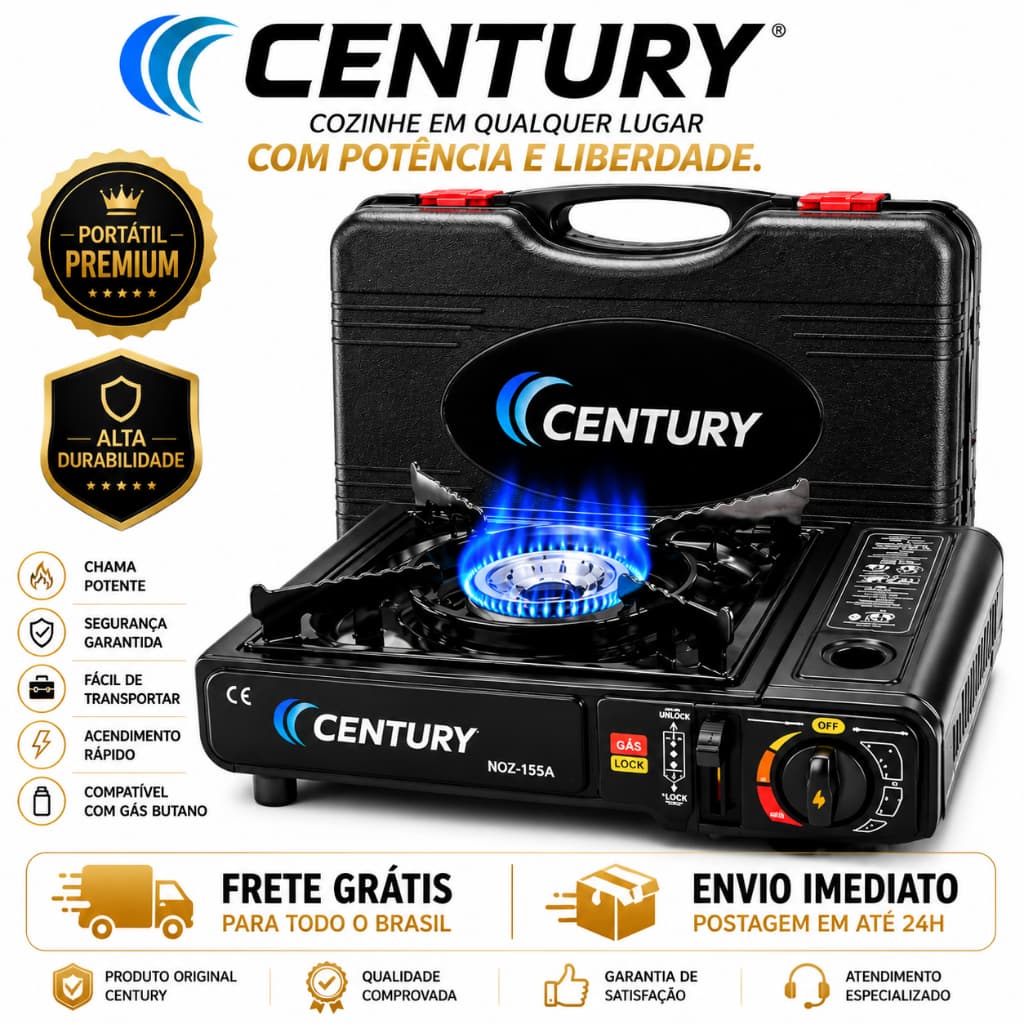Fogareiro Portátil a Gás com Maleta | Compacto, Potente e Ideal para Camping, Viagens e Emergências