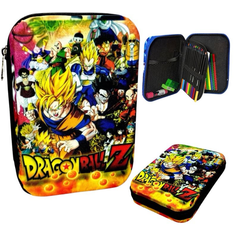 ESTOJO BOX DRAGON BALL ESTOJO BOX ESCOLAR 100 PENS ORGANZADOR INFANTIL MENINO ESTOJO PERSONAGENS