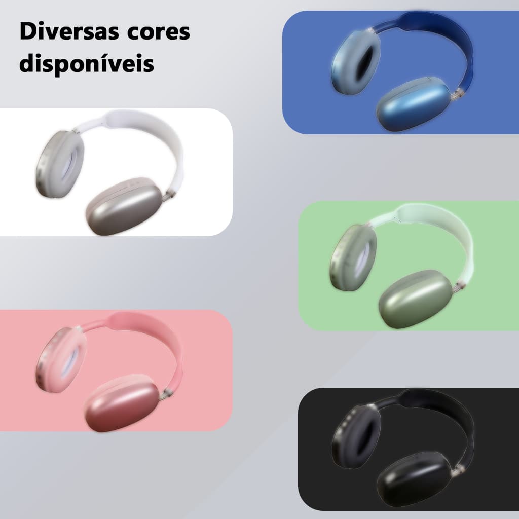 Fone de ouvido Bluetooth Sem Fio Headphone Bluetooth Recarregável P9 Air Top Casual Esporte