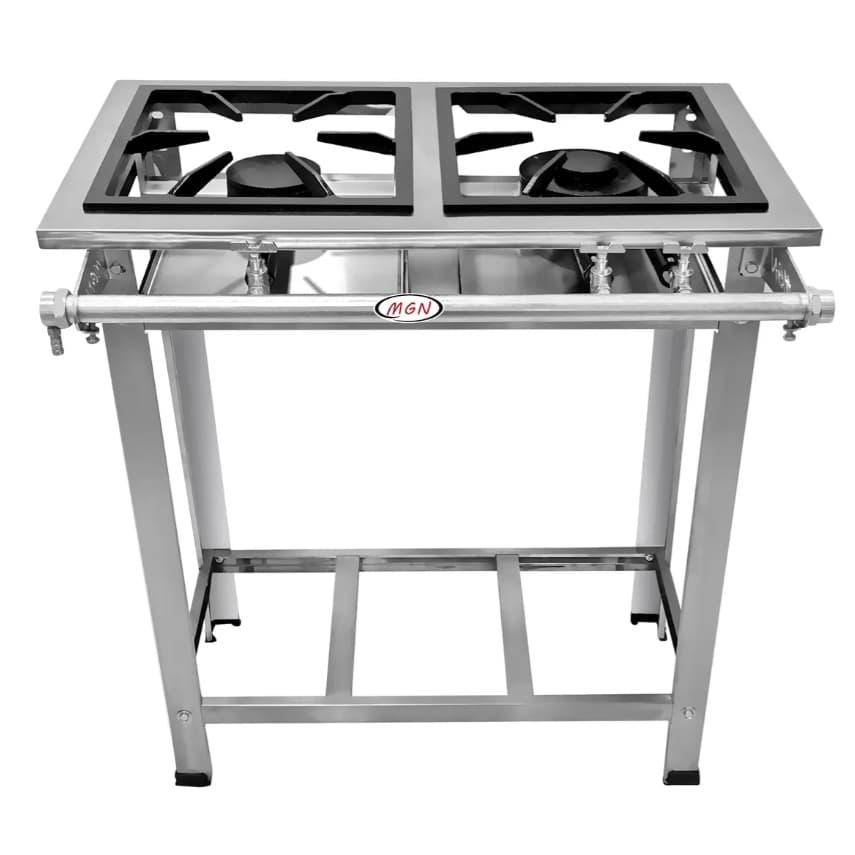 Fogão 2 Bocas 1qd 1qs Inox Baixa Pressão MGN Promoção
