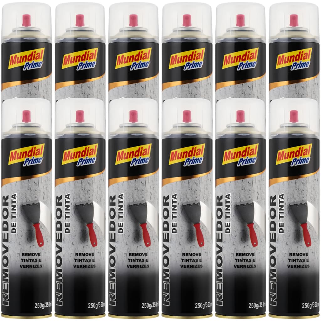 12 Removedor De Tinta Mundial Prime 350ml Para Metal Madeira