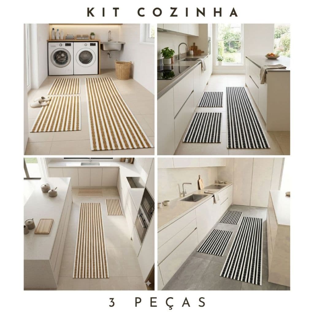 Kit Cozinha Algodão Mandacaru Geo 3 Peças Conjunto Decorativo Cozinha Moderna