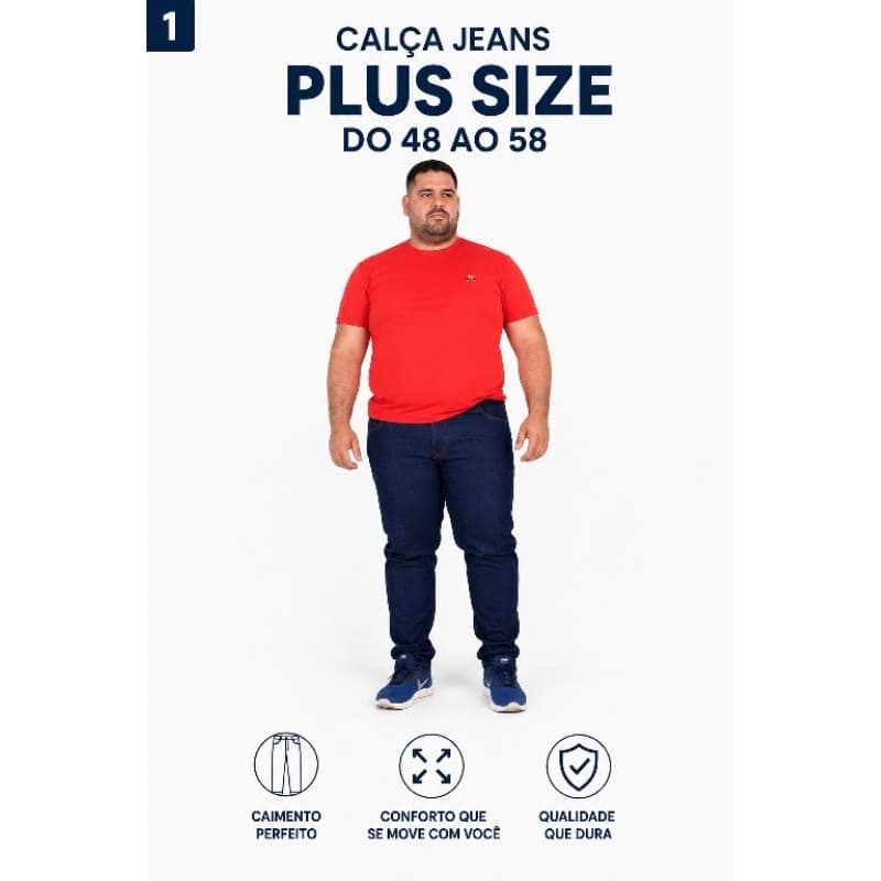 Calça Jeans Masculina Plus Size Do 48 Ao 58 Premium Com Lycra Elastano Confortável Direto Da Fábrica