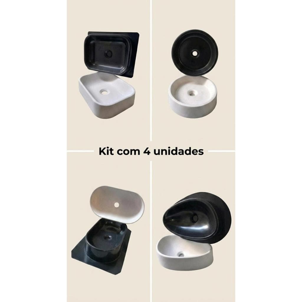 Kit Com 4 unidades De Moldes 3D Para Cuba de Banheiro 4 Formas 3D Para Pia de Banheiro