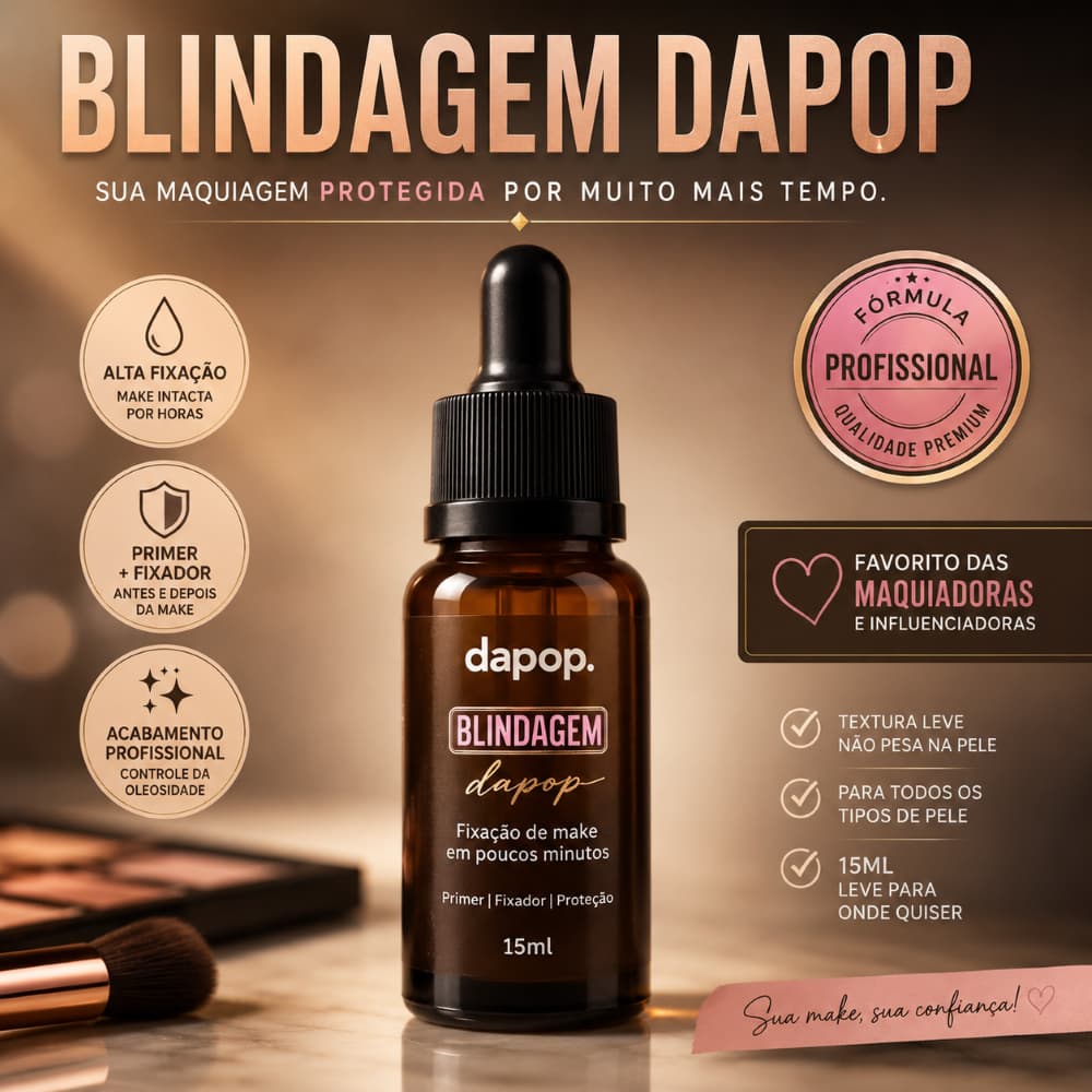 Blindagem Dapop 15ml Primer Fixador de Maquiagem Alta Fixação Durabilidade