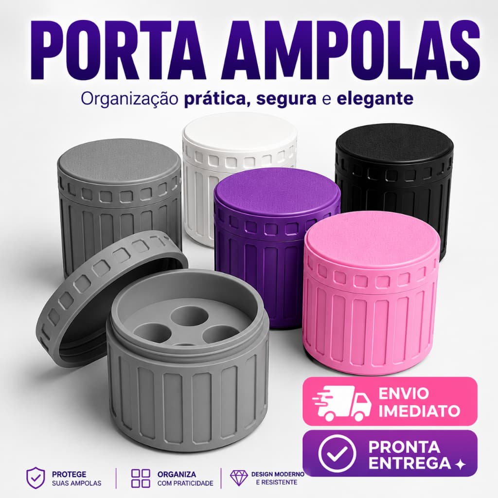Porta Ampolas 3ml p/ 4 Unidades Estojo Organizador Rígido Seguro Tirze + Brinde Exclusivo