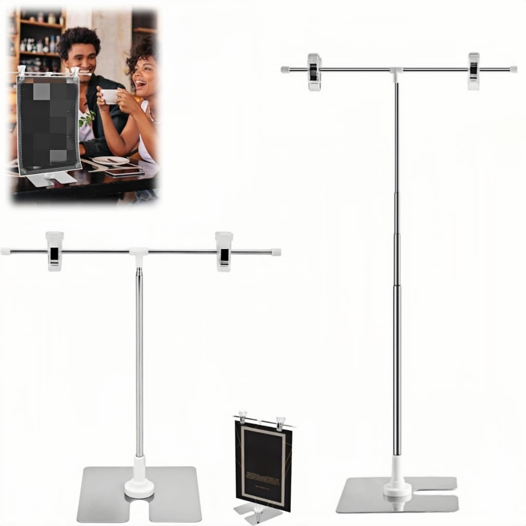 kit 2 Pano De Fundo Suporte Supermercado Poster Escalável Prateleira De Exibição Ajustável Rack De Cenário