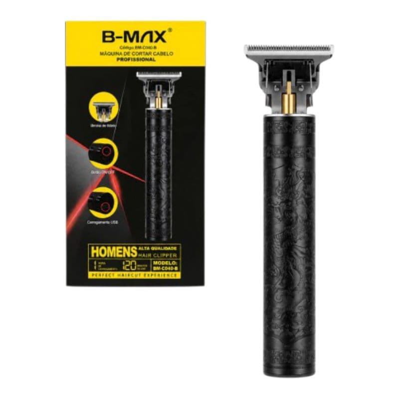Máquina de Barbear Corta Cabelo e Acabamento Profissional T9 Vintage Sem Fio USB Recarregável Bivolt