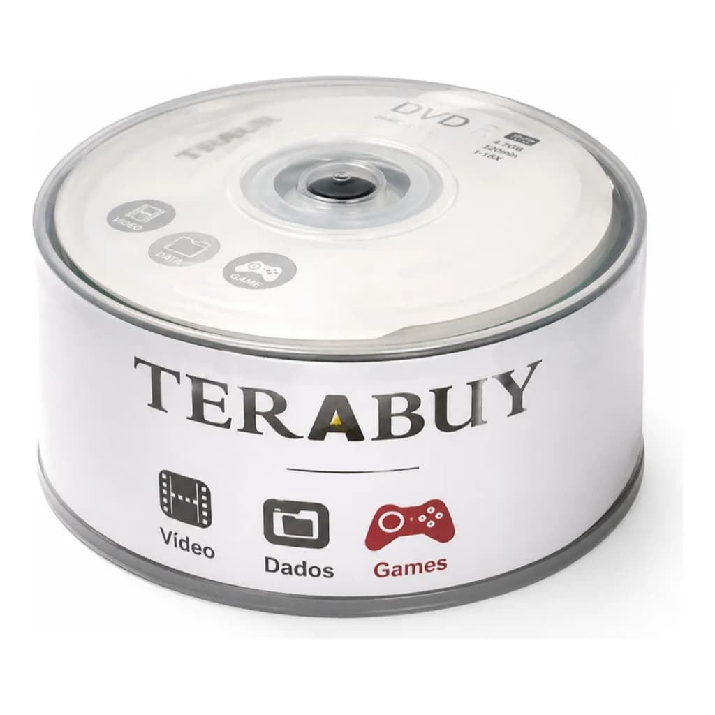 Dvd-r 50 Mídias Virgem Terabuy 16x 4.7gb 120min 50unid