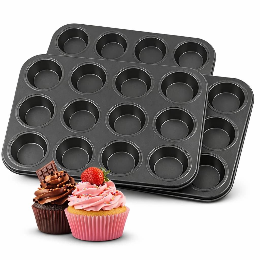 Kit 3 Formas Assadeira 36 Cavidades Total Cupcake Empada Antiaderente Muffin