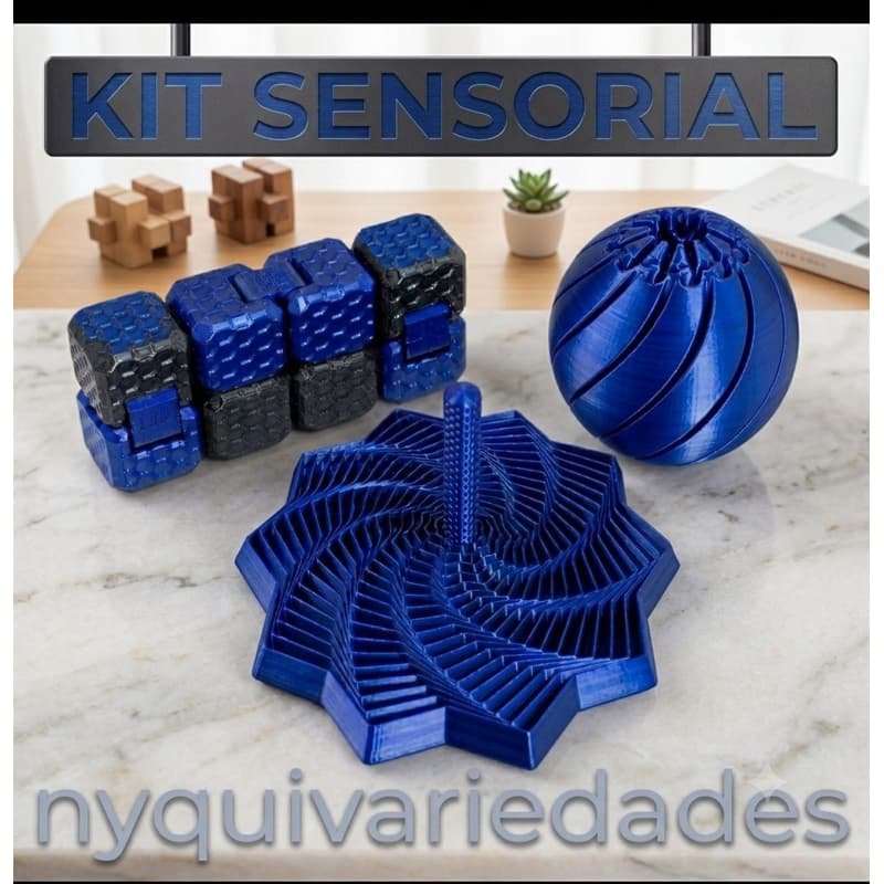 Kit Sensorial Terapêutico estrela + cubo infinito + bola fidget TDAH TEA ansiedade