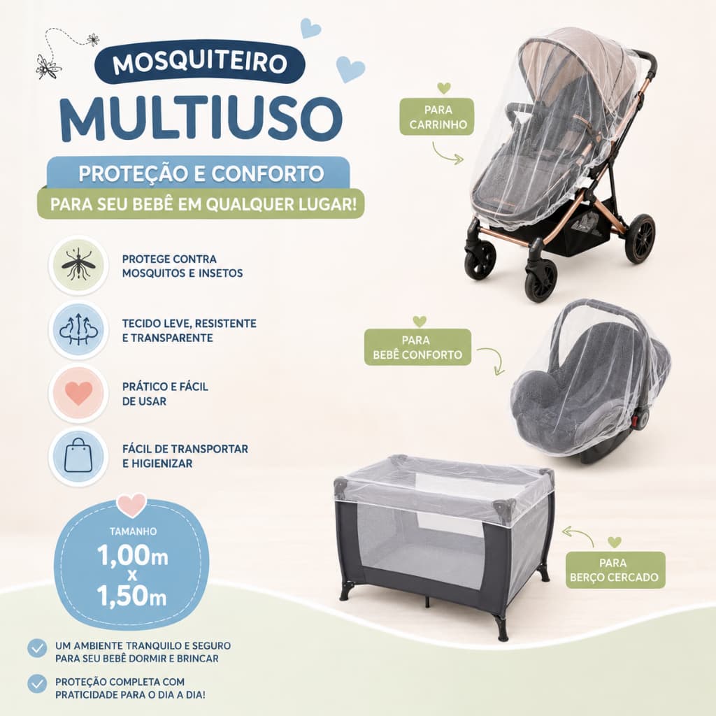 Mosquiteiro Multiuso Bebê Carrinhos Berço Cercado Mini berço Berço Portátil