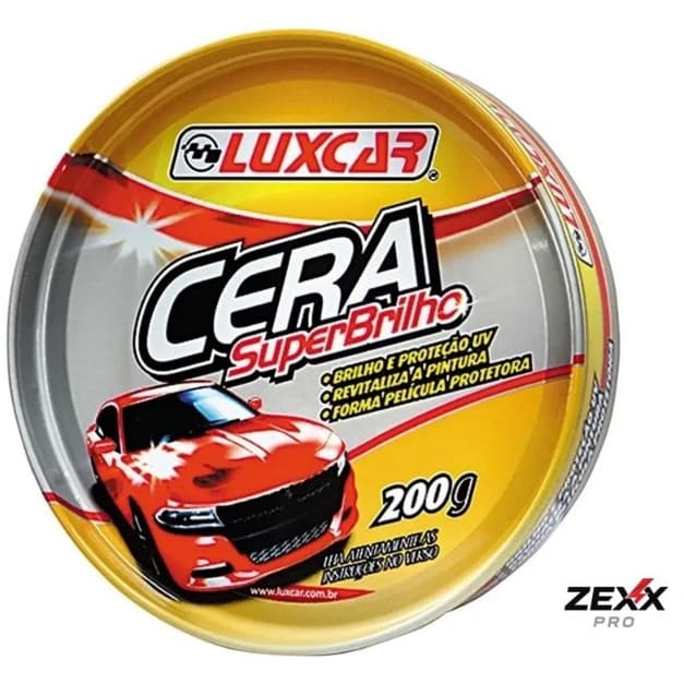 Cera Pasta para Polir Automotiva com Carnaúba Luxcar SuperBrilho 200g