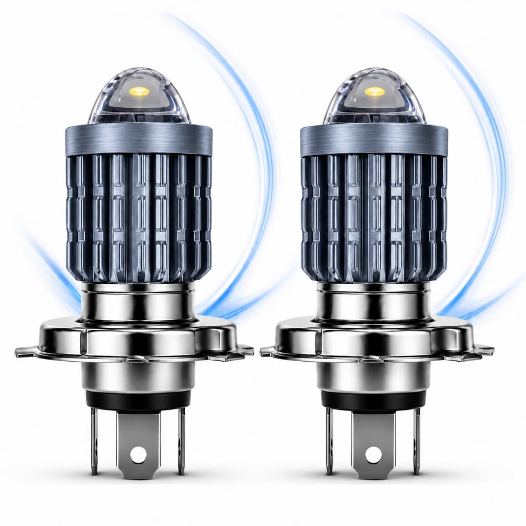 Kit 2 Lâmpadas Farol Alto e Baixo de Led Carro H4 Bombillo 6500k Super Branca e Amarela 12V
