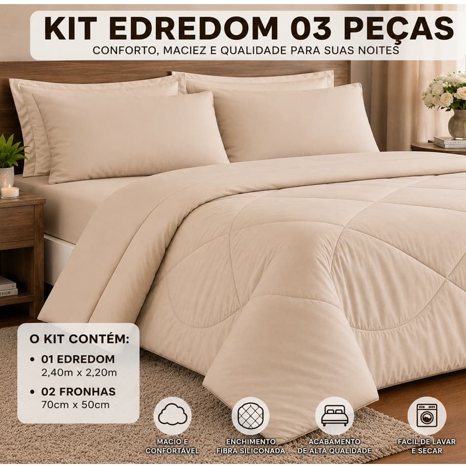 LANÇAMENTO KIT EDREDOM MARGARIDA CASAL QUEEN DUPLA FACE TOQUE MACIO 03 PEÇAS VÁRIAS CORES PROMOÇÃO