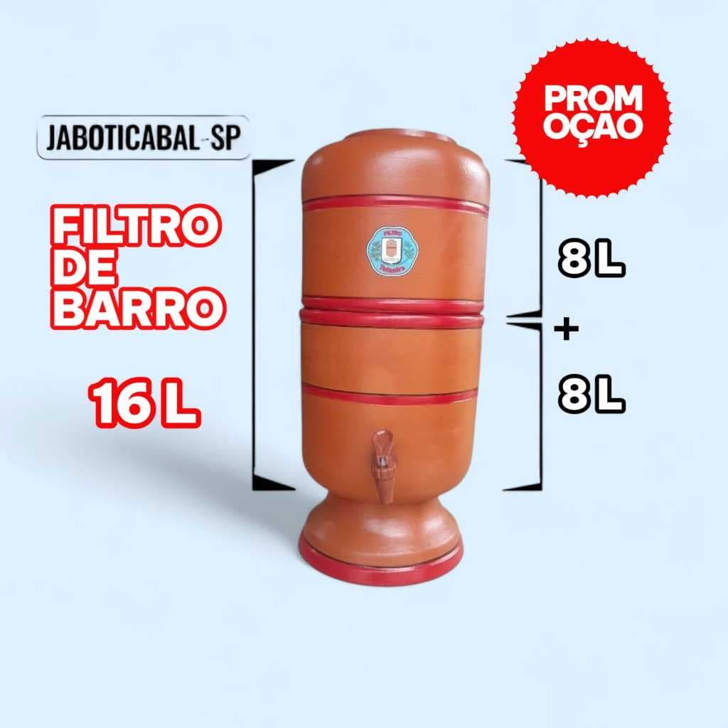 FILTRO DE BARRO DE ÁGUA 16L COMPLETO