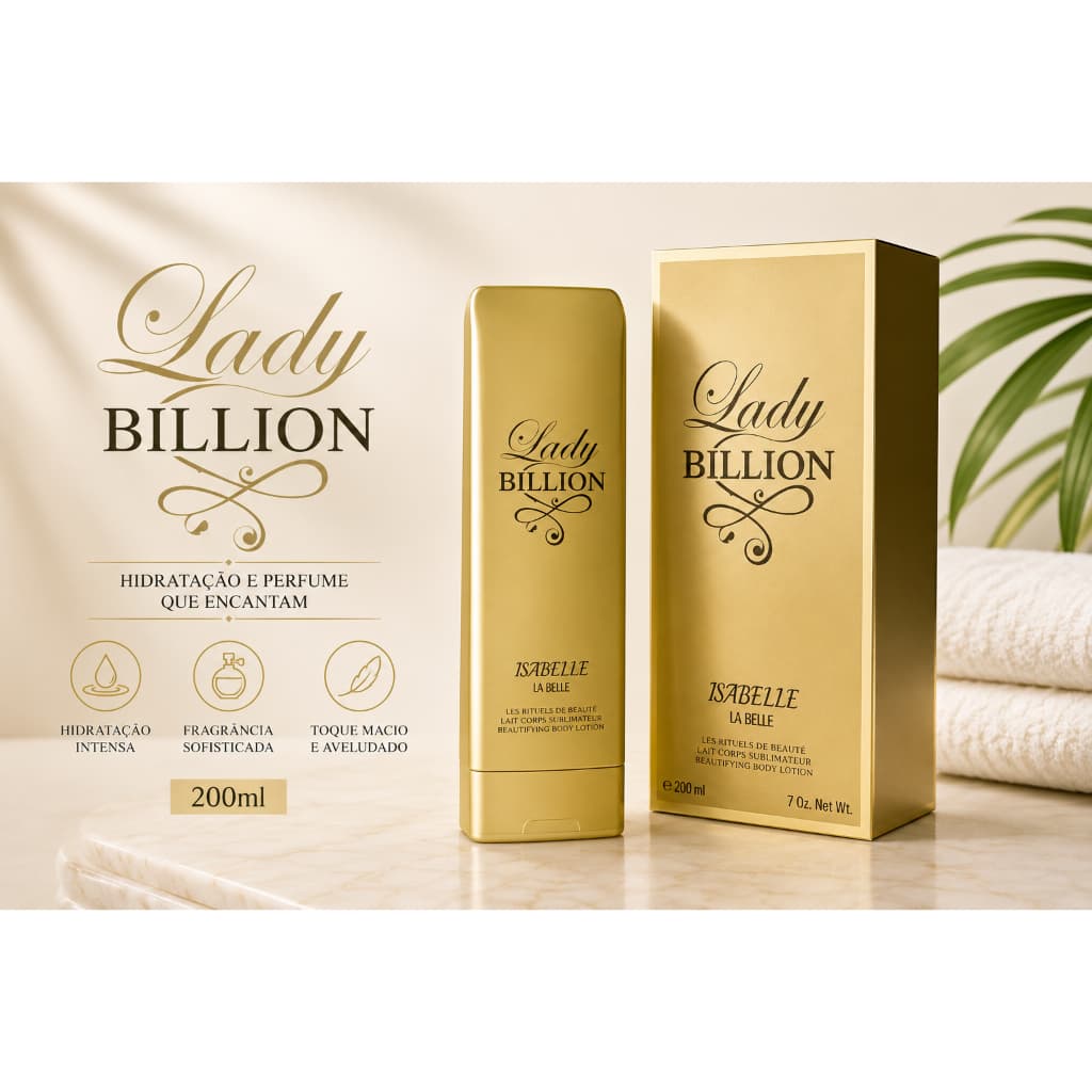 Creme Corporal LADY BILLION 200 ML Não oleoso Pele macia Hidratante para pele
