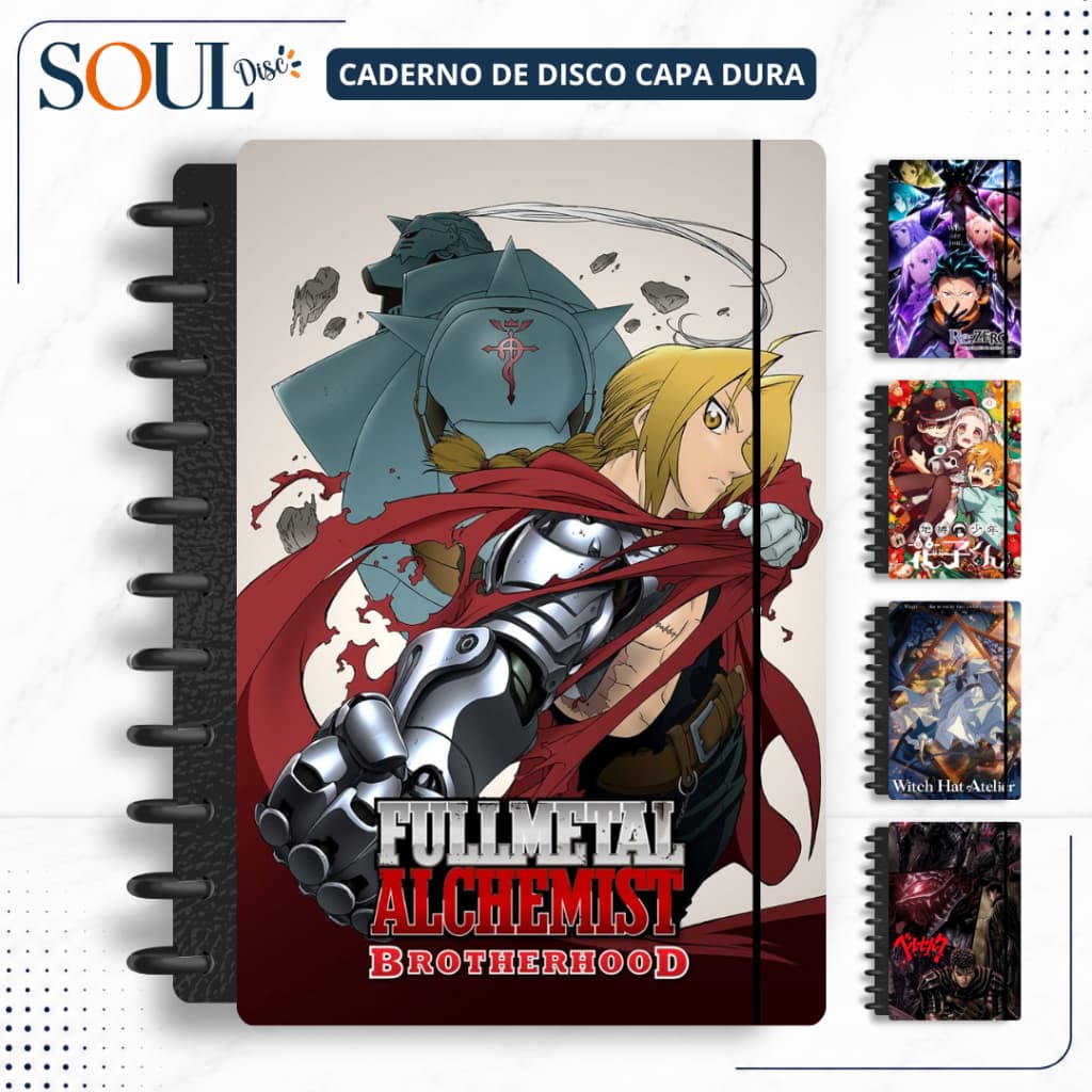 CADERNO INTELIGENTE DE DISCO  ANIMES PARTE 2 - MINI, P, M, G e G de 10 MATÉRIAS - COLOQUE SEU NOME