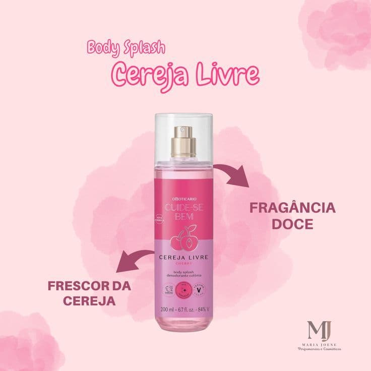 Body Splash Desodorante Colônia Cuide-se Bem Cereja Livre 200ml Boticário