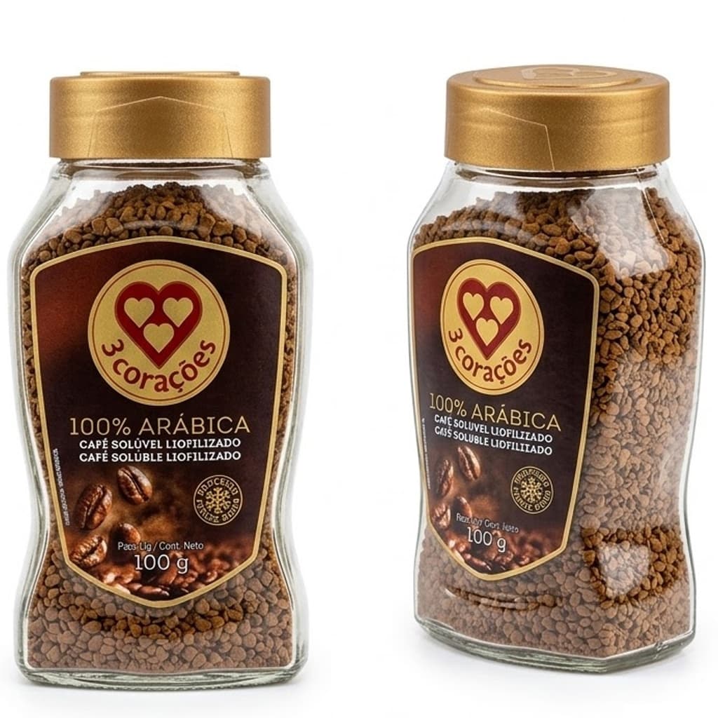 Café Liofilizado Instantâneo 100% Arábica 3 Corações Solúvel 100g