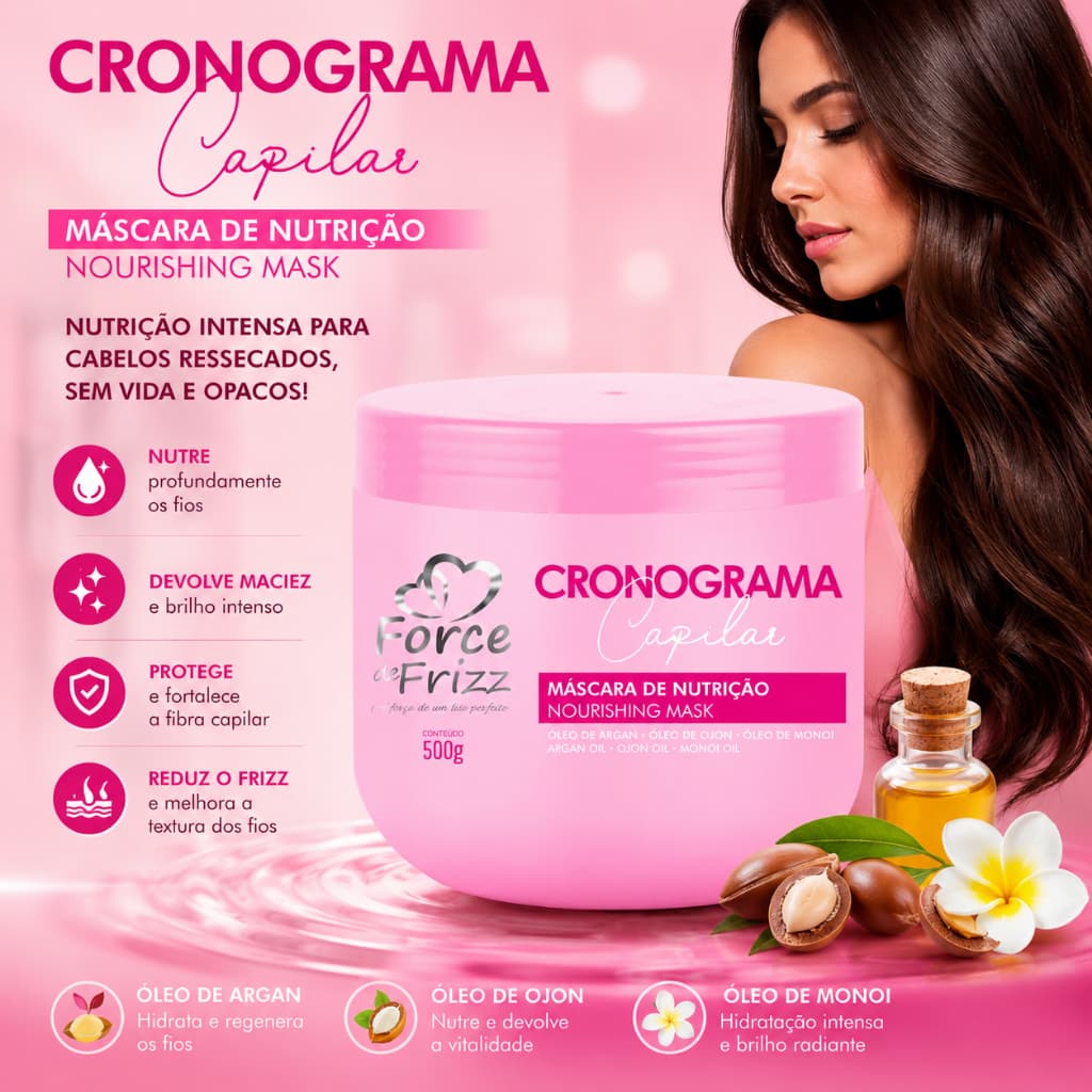 Máscara de Nutrição - Cronograma Capilar Force Cosméticos 500g