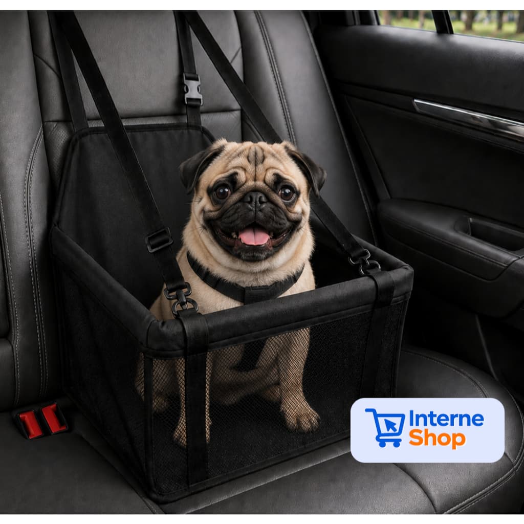 Cadeirinha Luxo para Pet – Transporte no Carro – Cachorros e Gatos até 12kg - Assento