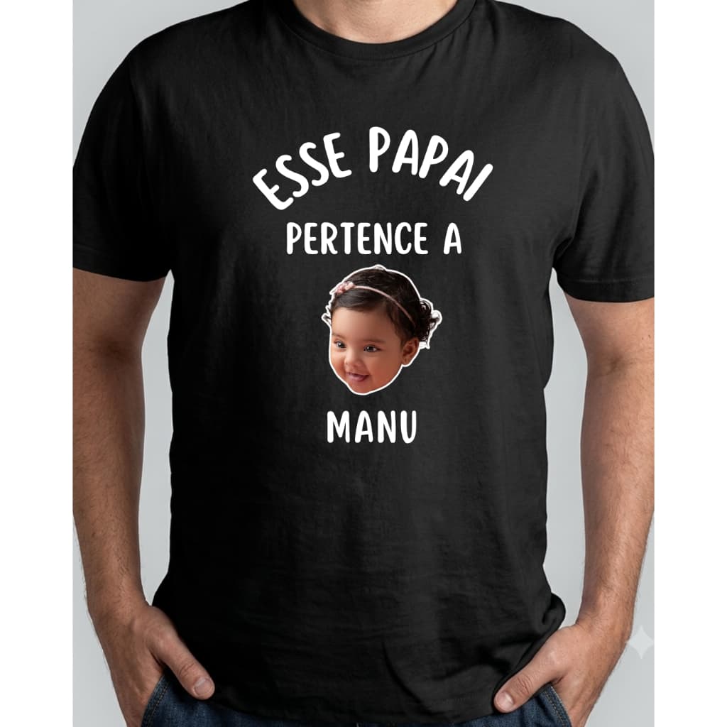 Camiseta Personalizada para Papai com Foto e Nome do Bebê Presente Criativo Dia dos Pais Algodão 100%