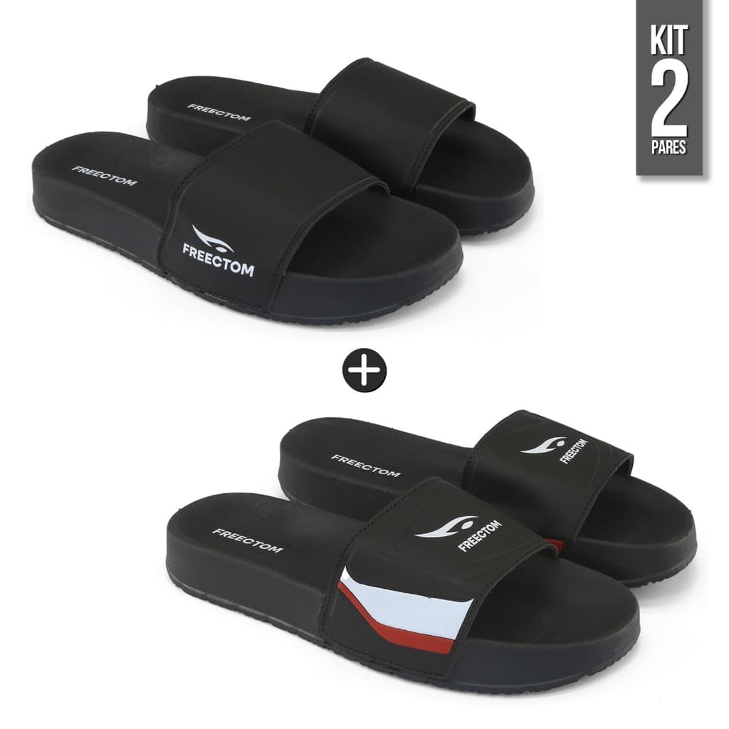 Kit 2 Chinelo Slide Masculino Macio Leve Barato Envio Rapido
