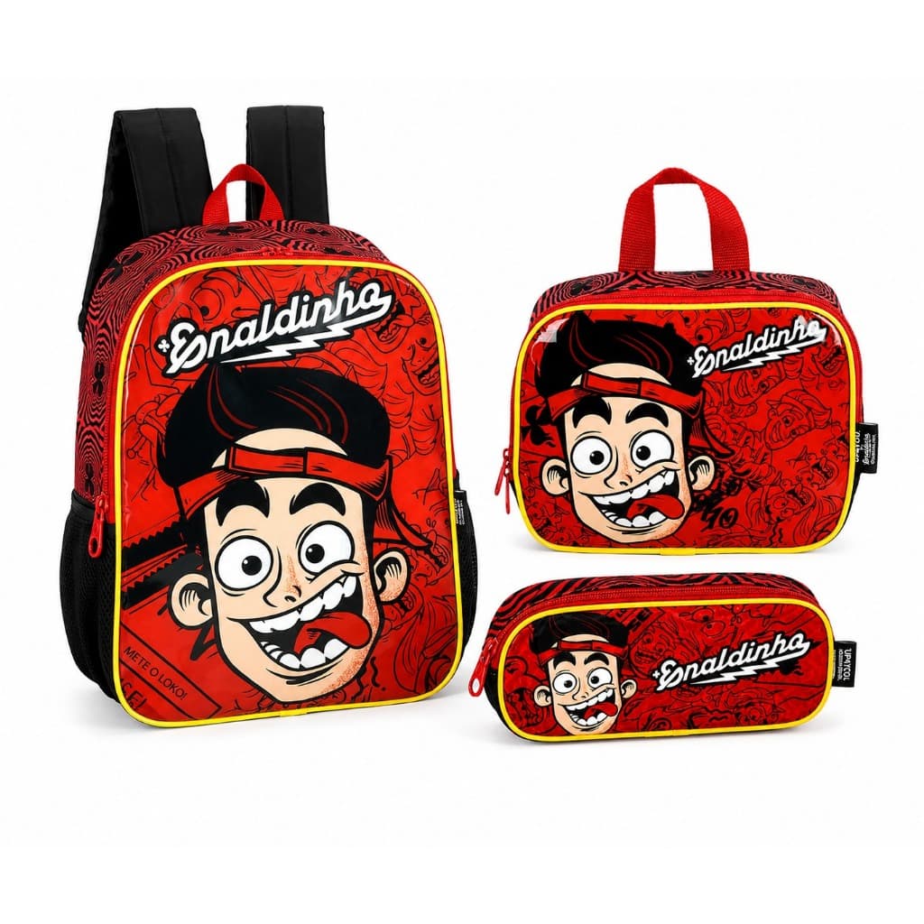Kit Mochila Enaldinho Costas Infantil Escolar Aulas Oficial