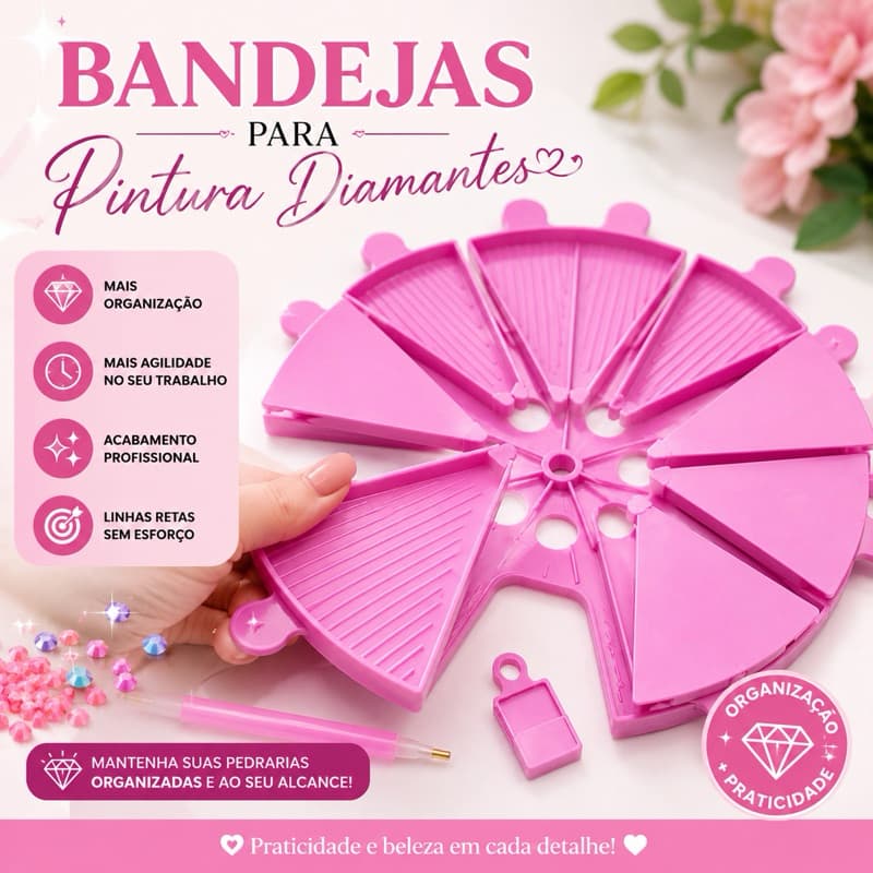 Bandejas para Pintura Diamante com Tampa / Organizador de Diamantes