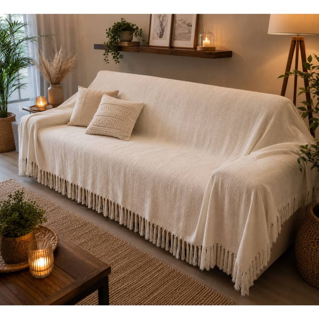 Manta Gigante Para Sofá 4,00x1,80 Em Algodão Macia Decorativa Luxo