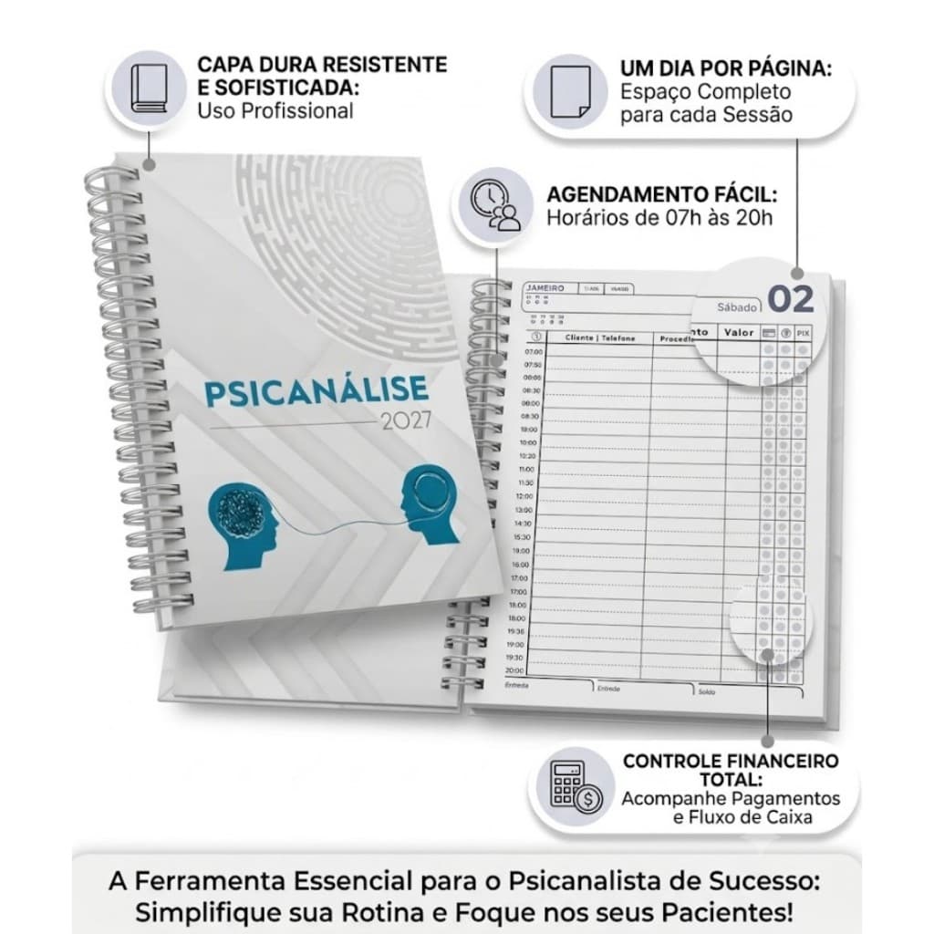 Agenda de psicanálise personalizada 2027