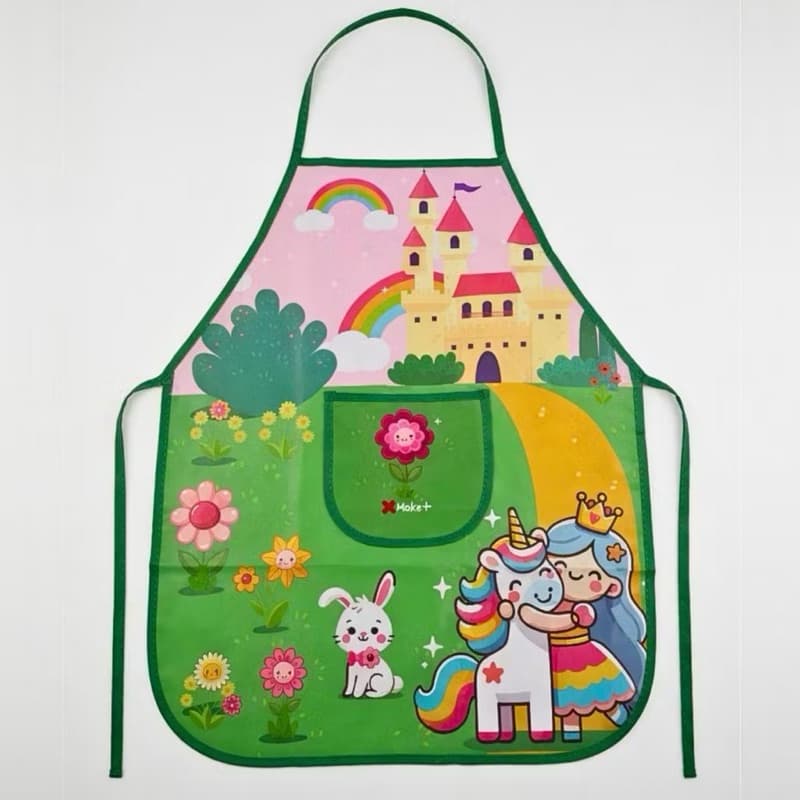 Avental Infantil Impermeável Escolar Pintura Com Bolso