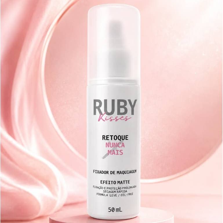 Bruma Fixadora de Maquiagem Retoque Nunca Mais Ruby Kisses 50ml Longa Duração