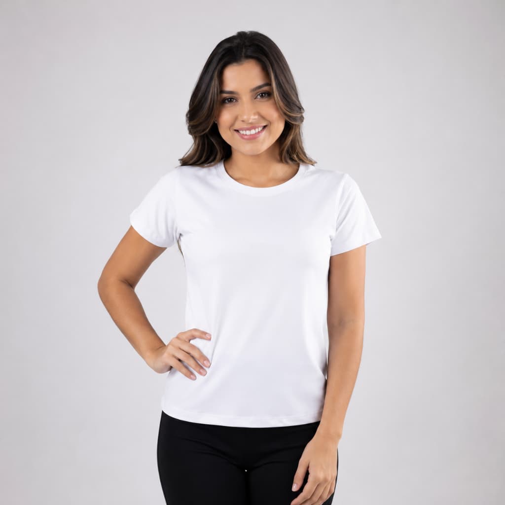 Camiseta Feminina Baby Look 100% Algodão Lisa Qualidade Premium