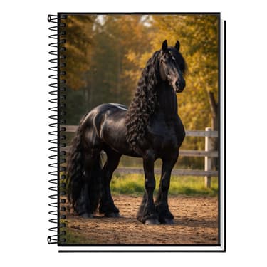 Caderno Personalizado Tema Cavalos - 1, 5, 10 e 20 Matérias Universitário Escolar Capa Premium Envio Rápido