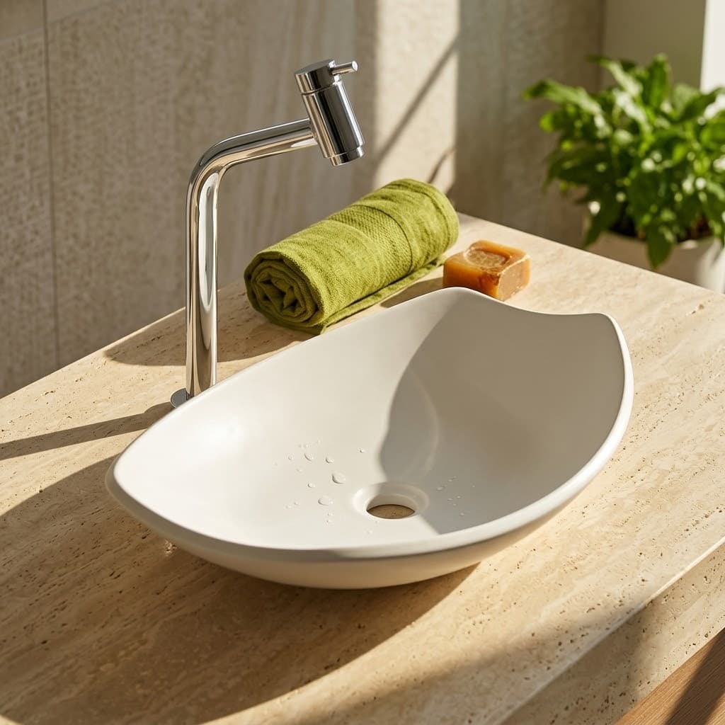 Cuba Chanfrada de Vidro Temperado 8mm 47x30 Fácil Instalação para Banheiro Lavabo Lavatórios na Cor Branco e Preto Matte
