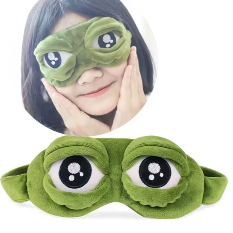 Máscara de Dormir Tapa Olhos Sapo Divertido Ajustável Macia Infantil Adulto