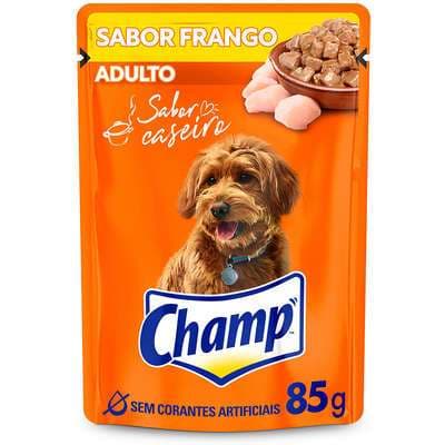 Ração Para Cachorro Adulto Champ Frango Sachê 85g-  Kit com 04/06
